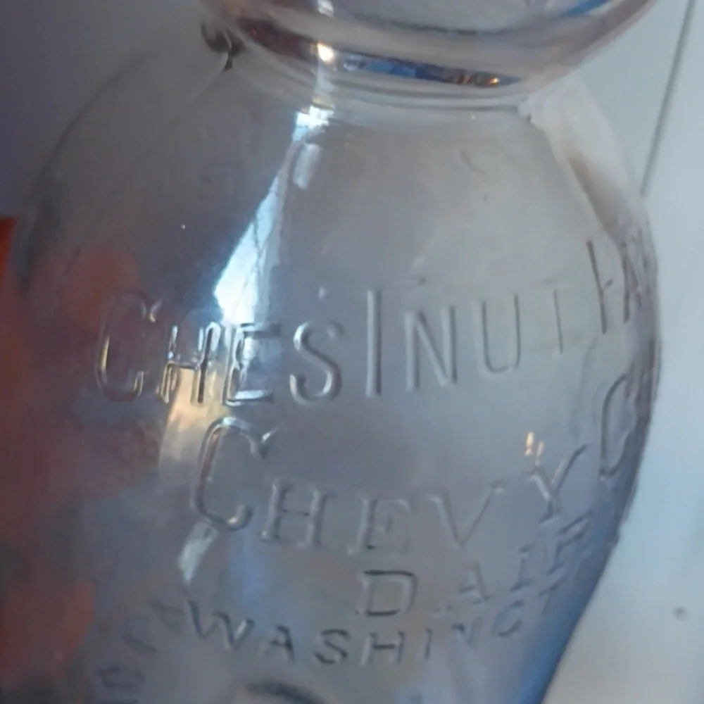 Clear Glass Bottle Vase - Vintage Style Milk Bottle.